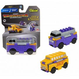 Transcar 2в1: Даблдэккер – Школьный автобус, 8 см, блистер Т18282 Т18282