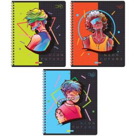 Тетрадь 48л., А5, клетка на гребне ArtSpace "Рисунки. Neon future", эконом Т48спкС_43028