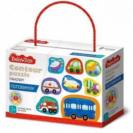 Пазлы контурные Половинки "Транспорт" Baby Toys 04122 04122