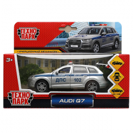 Машина металл AUDI Q7 ПОЛИЦИЯ 12 см, двер, багаж, инер, серебристый 325385 325385