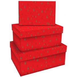 Набор прямоугольных коробок, MESHU "Christmas trees", (19*12*7,5-15*10*5см) MS_46610