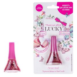 Лак Lucky. Серия Конфетти (розовый с блестками) Т14136