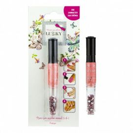 Ручка 3-в-1 для дизайна ногтей "Lukky" (персиковая) Т16778