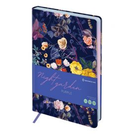 Ежедневник недатированный, А5, 136л., кожзам, Greenwich Line "Night garden. Purple", тон. блок ENA5_44977