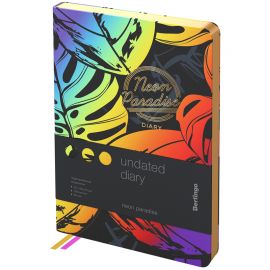 Ежедневник недатированный, А5, 136л., кожзам, Berlingo "Neon Paradise", золотой срез, с рисунком UD2_98501