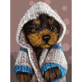 Картина по номерам на картоне ТРИ СОВЫ "Милый щенок", 30*40, с акриловыми красками и кистями КК_44081