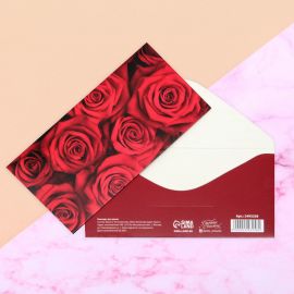 Конверт для денег "Малиновые розы" 16,5 х 8 см 2493258 2493258