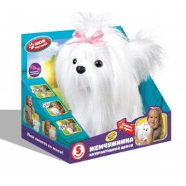 Щенок интерактивный "Мой питомец" Жемчужинка 22см, с поводком (со светом) 280541 280541