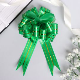 Бант-шар №3 "Золотые полосы", цвет зелёный 817800