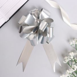 Бант-шар №3 металлик, цвет серебро 817835