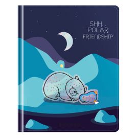 Дневник 1-11 кл. 48л. (твердый) Greenwich Line "Polar friendship", иск. кожа, поролон, УФ-печать, нашивка с блестками, тиснение фольгой, тон. блок DSK_44632