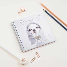 Скетчбук 60л., 150*150 MESHU "Puppy", на гребне, выб. лак, soft-touch, 120г/м2 MS_44868