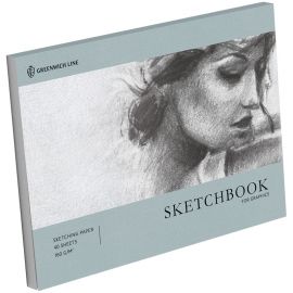 Скетчбук для графики и эскизов 40л., А5 Greenwich Line "Graphics. Graceful girl", на склейке, 160г/м2 SkBG_45779