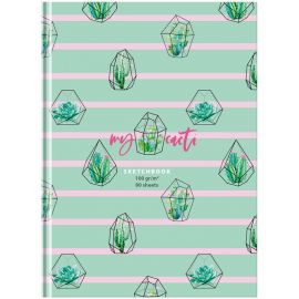 Скетчбук 80л., А5 BG "My cacti", 7БЦ, матовая ламинация, 100г/м2 С5т80_лм 9663