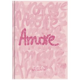 Скетчбук 80л., А5 7БЦ BG "Amore", матовая ламинация, блестки, 100г/м2, белый блок с градиентом С5т80_лм_бл 10037