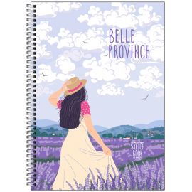 Скетчбук 80л., А5 на гребне BG "Belle province", матовая ламинация, выб. лак, 120г/м2 СТ5гр80_лм_вл 9814