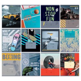 Тетрадь 24л., клетка BG "Mix-12. Мальчики" Т5ск24 11736