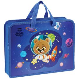 Папка с ручками А4 Мульти-Пульти "Spaceman", пластик, на молнии, 75мм ПТ-14_4_45169