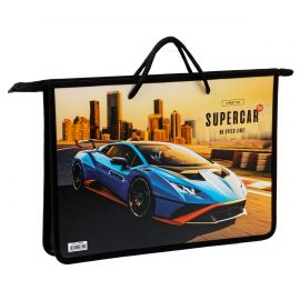 Папка с ручками А4 ArtSpace "Supercar", пластик, на молнии, 45мм ПТ-15_49844