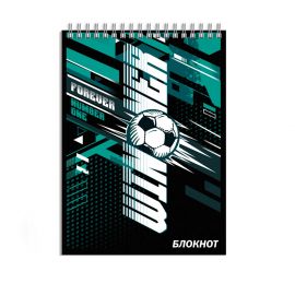 Блокнот, А7, 40 л, арт. 64399 ПОБЕДИТЕЛЬ / Блок - белый офсет 65 г/м², клетка, гребень по короткой стороне, УФ-лак сплошной, 64399