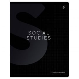 Тетрадь предметная 48л. Greenwich Line "Сolor black" - Обществознание, "софт-тач" ламинация, выборочный УФ-лак, 70г/м2 EX48-49377