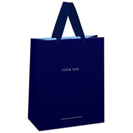 Пакет подарочный 11*14*6,5см MESHU "Indigo Hills", отд. фольгой, выб. лак, матовая ламинация MS_45680