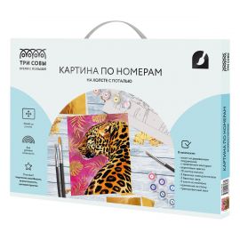 Картина по номерам на холсте ТРИ СОВЫ "Гепард", 30*40, с поталью, акриловыми красками и кистями КХп_48133