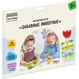 Игра развивающая на магнитах ТРИ СОВЫ "Забавные животные", 48 эл. МИ_48719