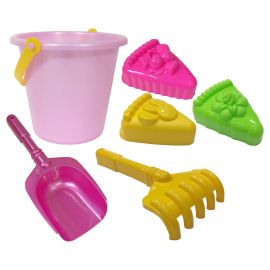 Набор для песка ТРИ СОВЫ "Десерт", 6 предметов (ведро, грабли, совок, 3 формочки) ПИО 005