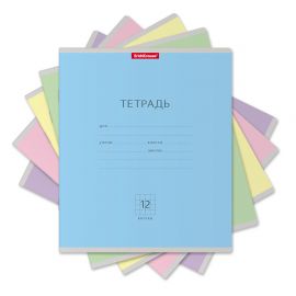 Тетрадь школьная ученическая ErichKrause® Классика ассорти, 12 листов, узкая линейка 012010154-35204