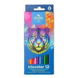 Набор цветных карандашей Koh-I-Noor TRIOCOLOR TIGER 12 цв. трехгран. корп. дерев. карт. уп. 3132012012KS