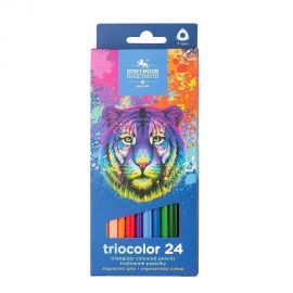 Набор цветных карандашей Koh-I-Noor TRIOCOLOR TIGER 24 цв. трехгран. корп. дерев. карт. уп. 3134024012KS