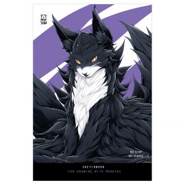 Скетчбук для рисования маркерами 50л. А5 на склейке MESHU "Anime cat", 90г/м2, soft-touch MS_53576
