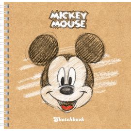 "Premium" Тетрадь SketchBook 80л А5ф 170х170мм 120г/кв.м без линовки с твердой обложкой на гребне мат.ламин. -Микки Маус-( DISNEY) 80Тт5Aгр_20580