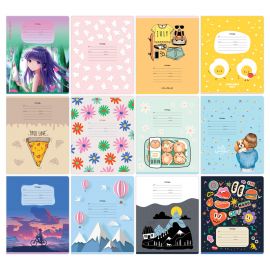 Тетрадь 24л., клетка BG "Mix-12. Девочки", эконом Т5ск24 11733