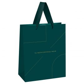 Пакет подарочный 18*23*10см MESHU "Monocolor. Emerald", отд. фольгой, матовая ламинация MS_51863
