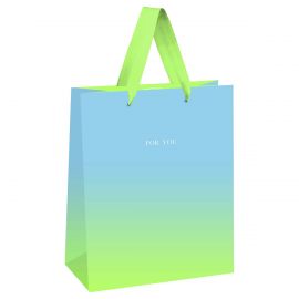 Пакет подарочный 18*23*10см MESHU "Duotone. Blue-Green gradient", отд. фольгой, матовая ламинация MS_51889