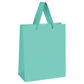 Пакет подарочный 33*42*12см MESHU "Monocolor. Tiffany", отд. фольгой, матовая ламинация MS_52029