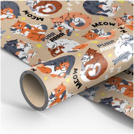 Упаковочная бумага крафт 70*100см, MESHU "Обнимашки", 70г/м2 MS_53449