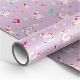 Упаковочная бумага глянц. 70*100см, MESHU "Единорожки", 80г/м2 MS_53462