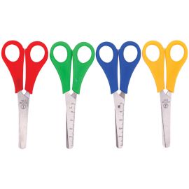 Ножницы детские ArtSpace 13см, с линейкой, ассорти, ПВХ-чехол с европодвесом S130_17452