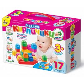 Мягкие кирпичики мини. Конструктор для самых маленьких. (17 деталей) 02673