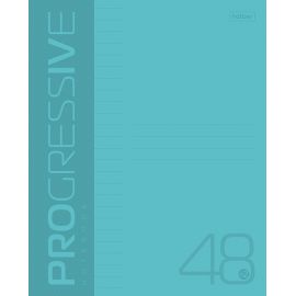 Тетрадь 48л А5ф ЛИНИЯ 65г/кв.м Пластиковая обложка на скобе PROGRESSIVE   Бирюзовая 48Т5В2