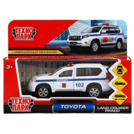 Машина металл TOYOTA PRADO ПОЛИЦИЯ 12 см, двери, багаж, инерц, белый 298711 298711