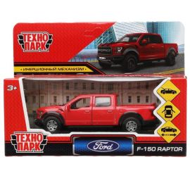 Машина металл FORD F150 RAPTOR 12 см, двери, багаж, инерц, красный 326431 326431