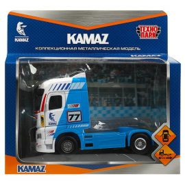 Машина металл KAMAZ ТЯГАЧ СПОРТ 14 см, двери, инерц, синий 360878 360878