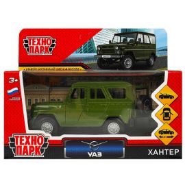 Машина металл УАЗ ХАНТЕР  длина 12 см, двери, багаж, инерц, болотный 362900 362900
