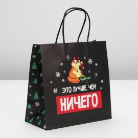 Пакет подарочный «Это лучше, чем ничего», 22 × 22 × 11 см   6249088 6249088