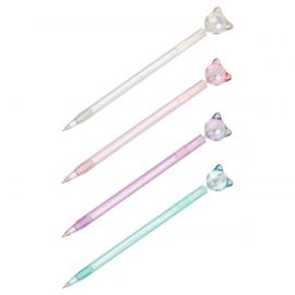 Ручка шариковая автоматическая MESHU "Cats" синяя, 0,7мм, корпус ассорти, с топпером MS_52360