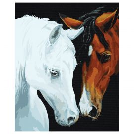 Картина по номерам на черном холсте ТРИ СОВЫ "Нежные чувства", 40*50, c акриловыми красками и кистями КХп_48168